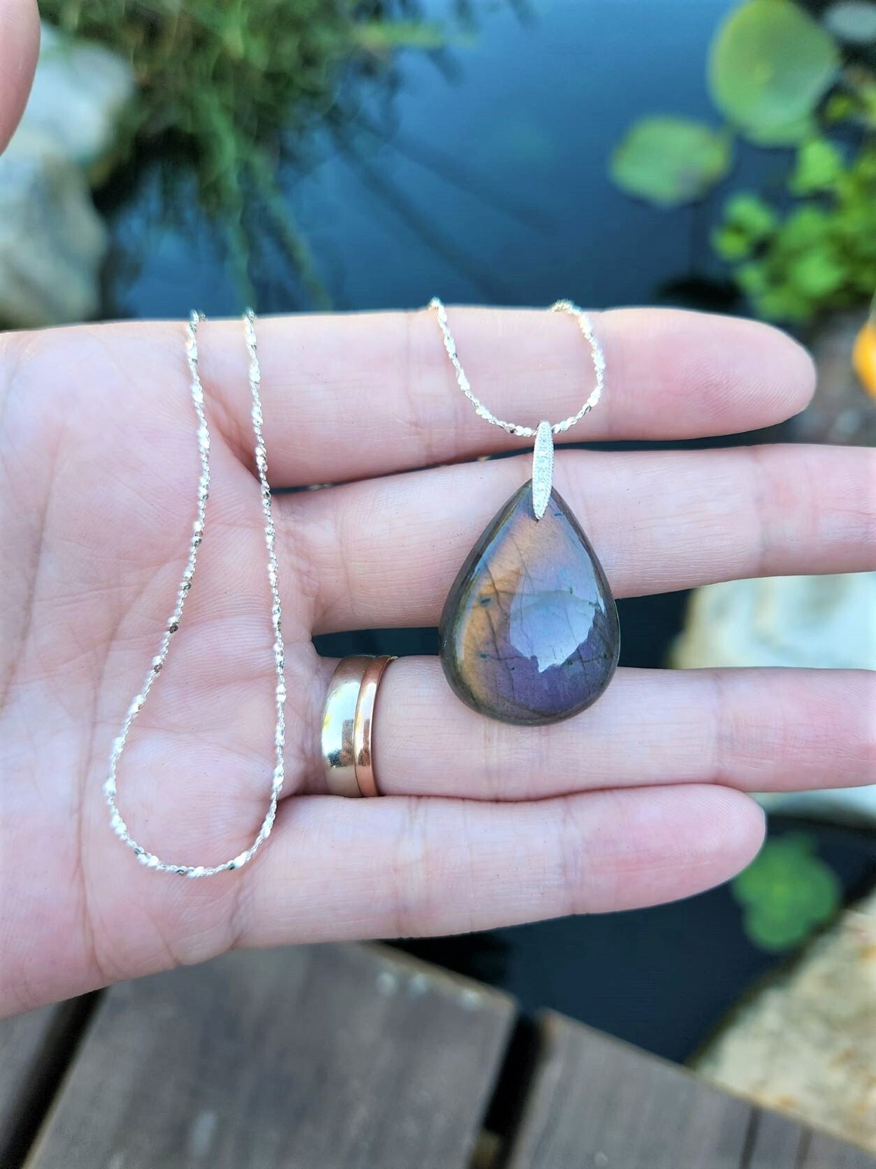 Purple Sunset Rare Purple Labradorite Necklace Blend of Gems